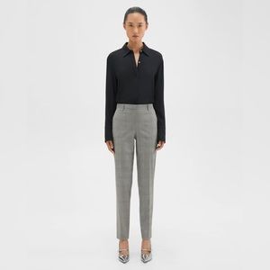 Theory Treeca Full-Length Pant in Plaid Stretch Wool - Size 0 - NWT